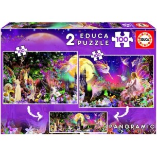 PUZZLE 2x100 pcs - Tríptico Fadas - EDUCA