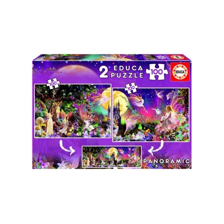 PUZZLE 2x100 pcs - Tríptico Fadas - EDUCA