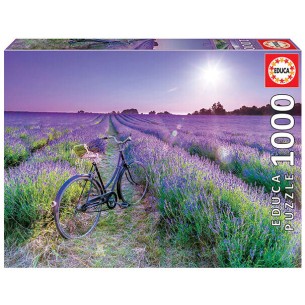 PUZZLE 1000 pcs Bicicleta Campo de Lavanda - EDUCA