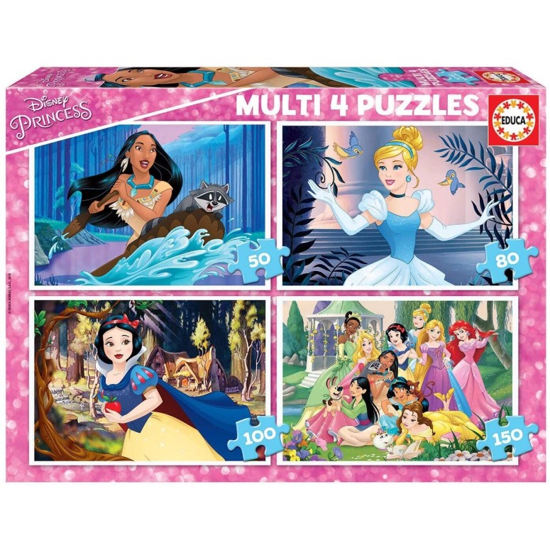 PUZZLES 50+80+100+150 pcs PRINCESAS Disney Junior - EDUCA