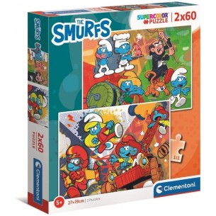 PUZZLE Super 2x60 pcs Smurfs - CLEMENTONI