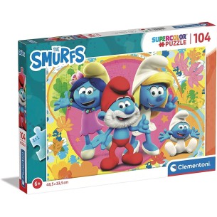 PUZZLE Super 104 pcs Smurfs -- CLEMENTONI