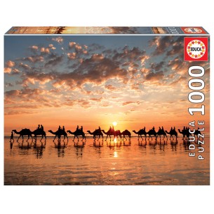 PUZZLE 1000 pcs - Entardecer Dourado em Cable Beach - Austrália - EDUCA