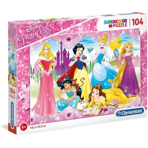 PUZZLE Super 104 pcs Princesas Disney -- CLEMENTONI