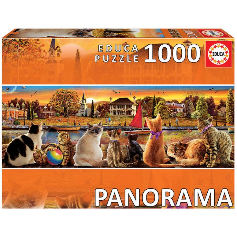 PUZZLE 1000 pcs Panorama - CAIS DE GATOS  - EDUCA