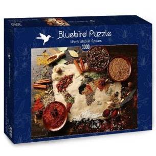 PUZZLE 3000 pcs - Mapa Mundo Especiarias - BLUEBIRD