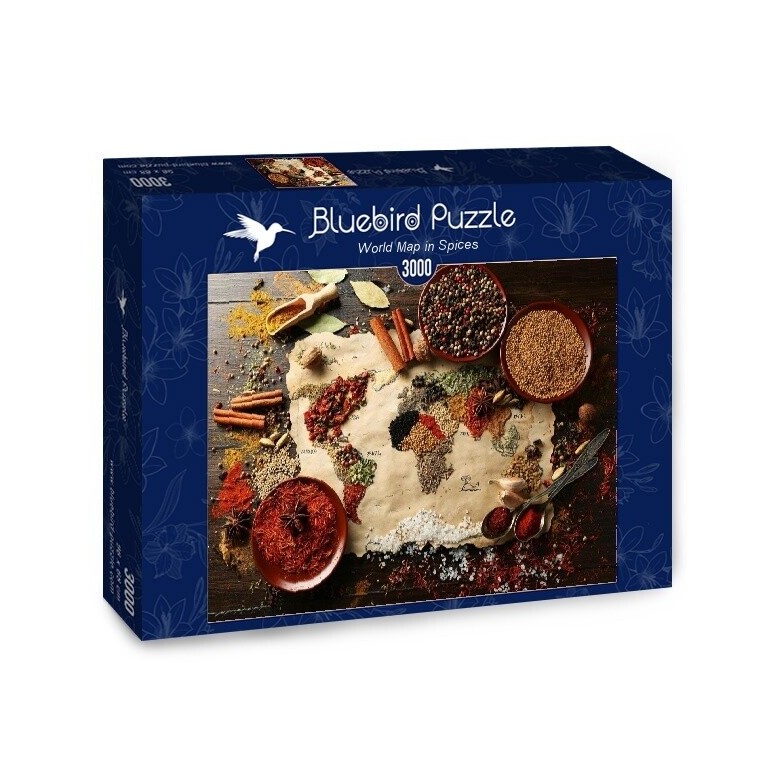 PUZZLE 3000 pcs - Mapa Mundo Especiarias - BLUEBIRD