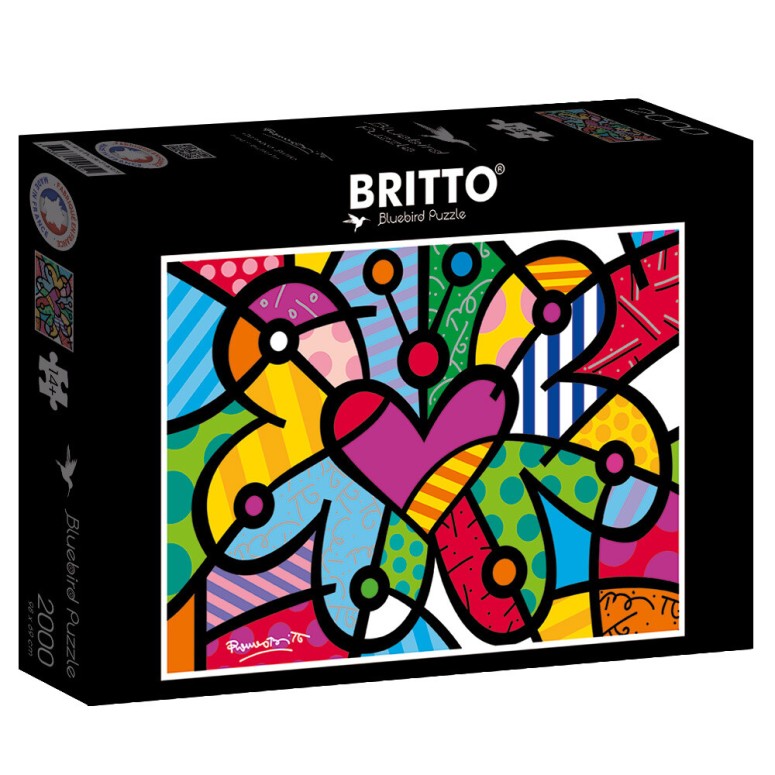 PUZZLE 2000 pcs -Heart Butterfly, Romero Britto - BLUEBIRD