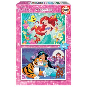PUZZLE 2x48 pcs Ariel & Jasmin - EDUCA