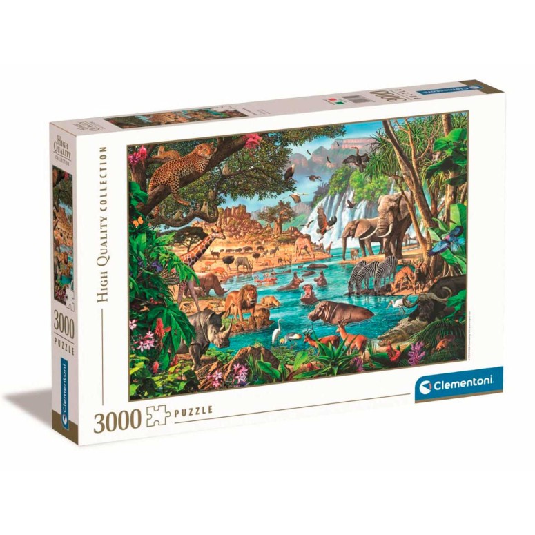 PUZZLE 3000 HQ African Waterhole - CLEMENTONI