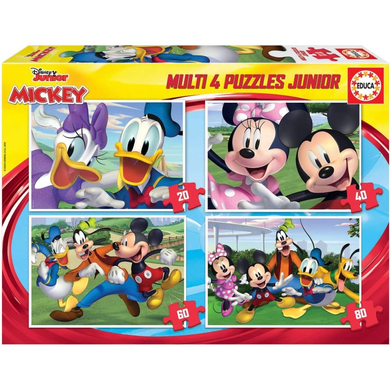 PUZZLES 20+40+60+80 pcs MICKEY Disney Junior - EDUCA