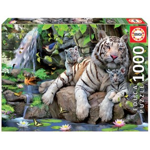 PUZZLE 1000 pcs Tigres Brancos de Bengala - EDUCA