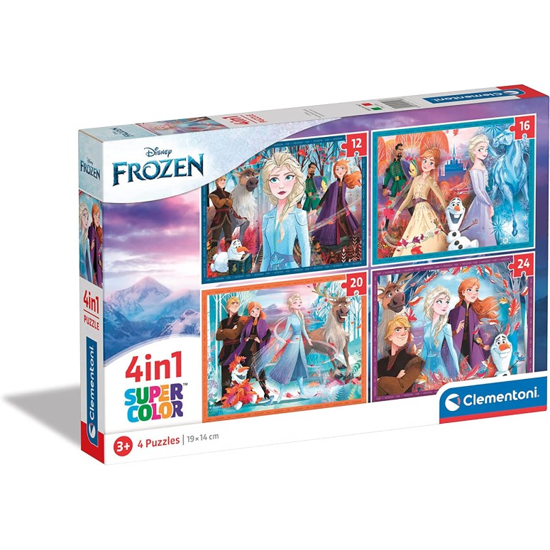 PUZZLE Progressivo 4 em 1 ( 12 - 16 - 20 - 24 PCS) Frozen- CLEMENTONI