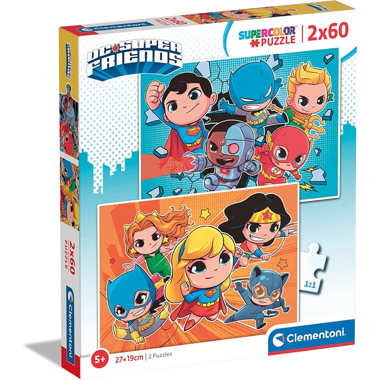 PUZZLE Super 2x60 pcs DC Comics Super Friends - Disney - CLEMENTONI