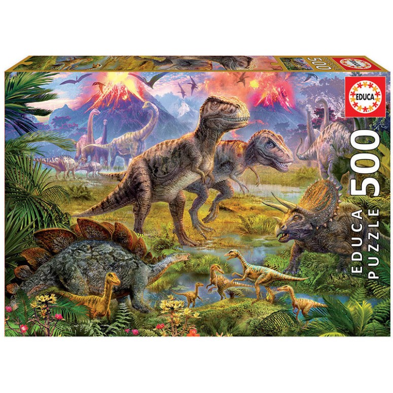 PUZZLE 500 pcs Encontro de Dinossauros - EDUCA