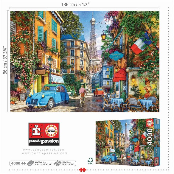 PUZZLE 4000 pcs Ruas de Paris - EDUCA