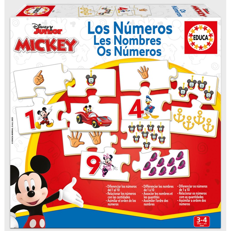 Puzzle Infantil 40 pcs Números Mickey - EDUCA