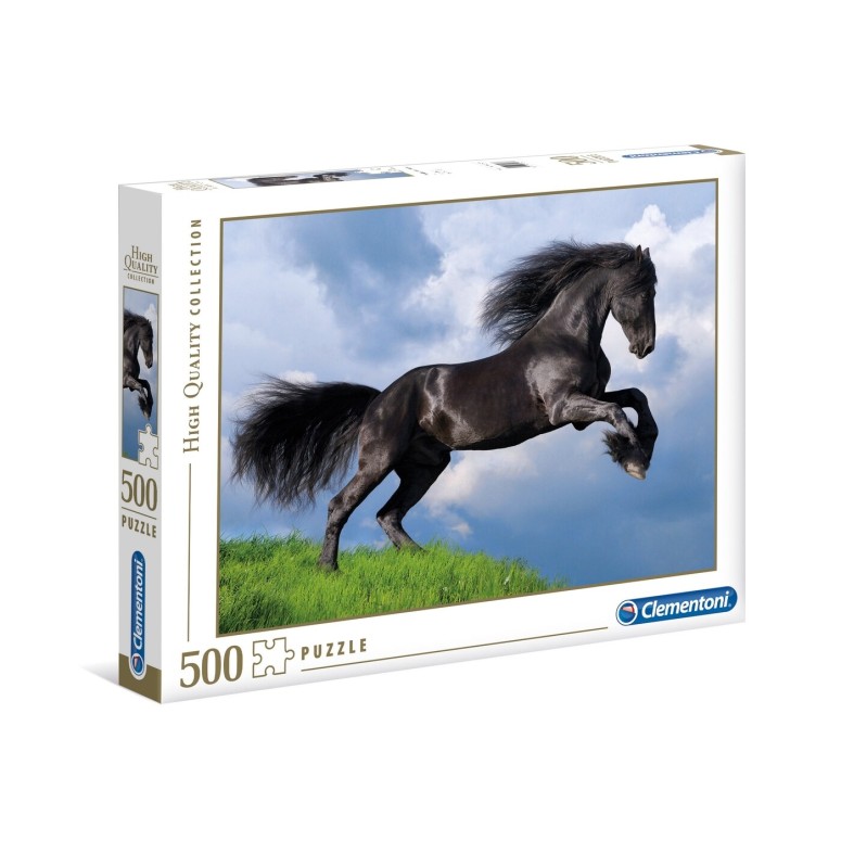 PUZZLE 500 HQ Fresian Black Horse - CLEMENTONI