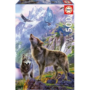 PUZZLE 500 pcs Lobos nas...