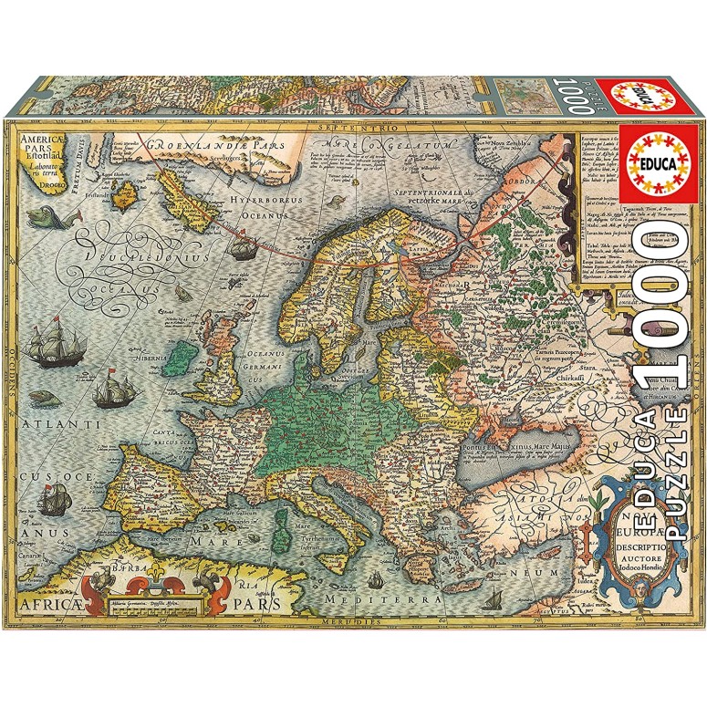 PUZZLE 1000 pcs Mapa da Europa - EDUCA