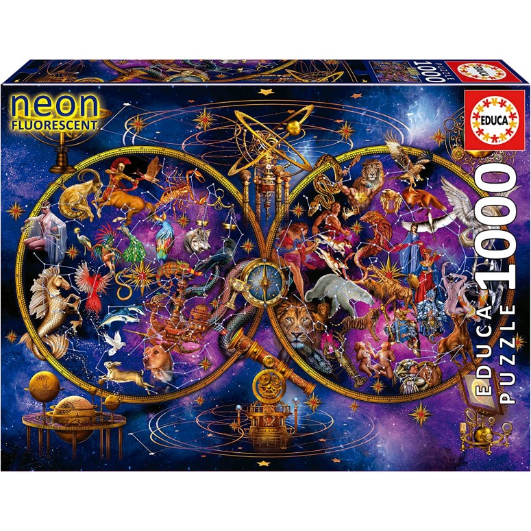 PUZZLE 1000 pcs Constelações"NEON FLUORESCENT" - EDUCA