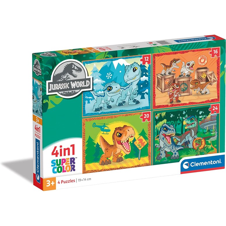 PUZZLE Progressivo 4 em 1 ( 12 - 16 - 20 - 24 PCS) Jurassic World- CLEMENTONI