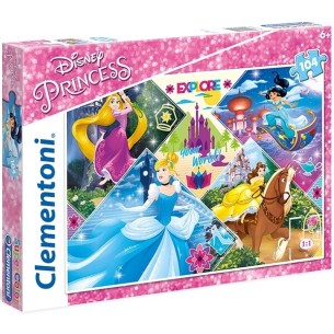 PUZZLE Super 104 pcs Princesas Disney -- CLEMENTONI