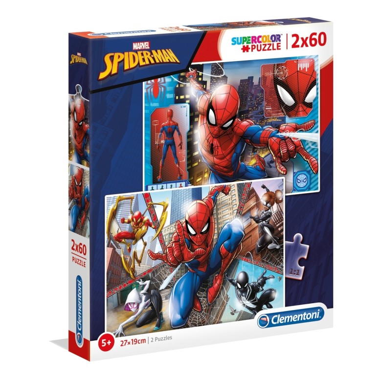 PUZZLE Super 2x60 pcs Spiderman - CLEMENTONI