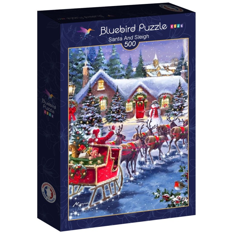PUZZLE 500 pcs Natal - Santa and Sleigh- Christmas - BLUEBIRD