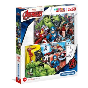 PUZZLE Super 2x60 pcs Vingadores Marvel - CLEMENTONI