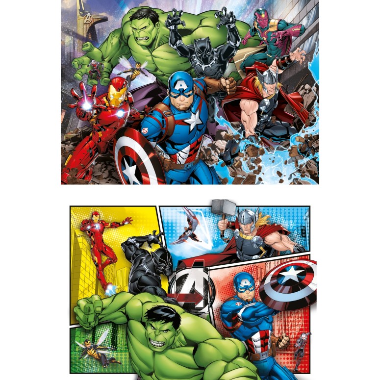PUZZLE Super 2x60 pcs Vingadores Marvel - CLEMENTONI-0