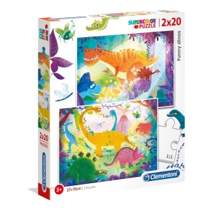 PUZZLE Dinossauro 2x20 pcs - CLEMENTONI