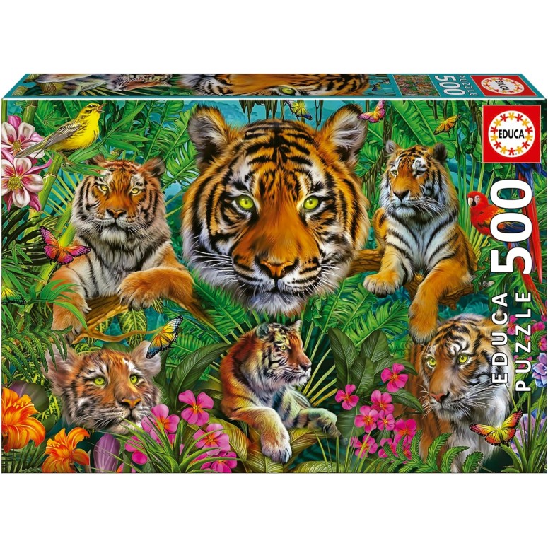 PUZZLE 500 pcs Selva de Tigres - EDUCA