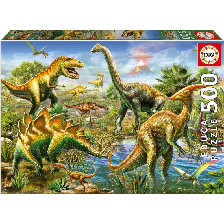 PUZZLE 500 pcs - Pátio Jurássico - EDUCA