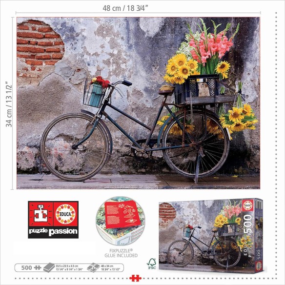 PUZZLE 500 pcs Bicicleta com Flores - EDUCA