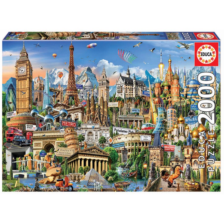 PUZZLE 2000 pcs - Símbolos da Europa - EDUCA