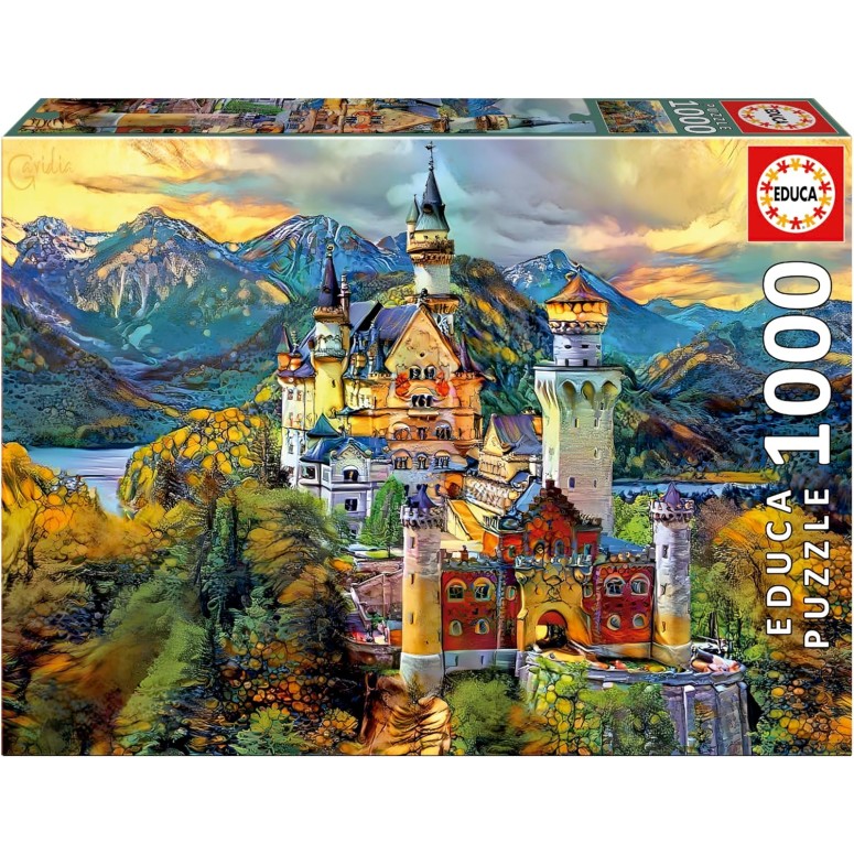 PUZZLE 1000 pcs Castelo Neuschwanstein Pintura- EDUCA