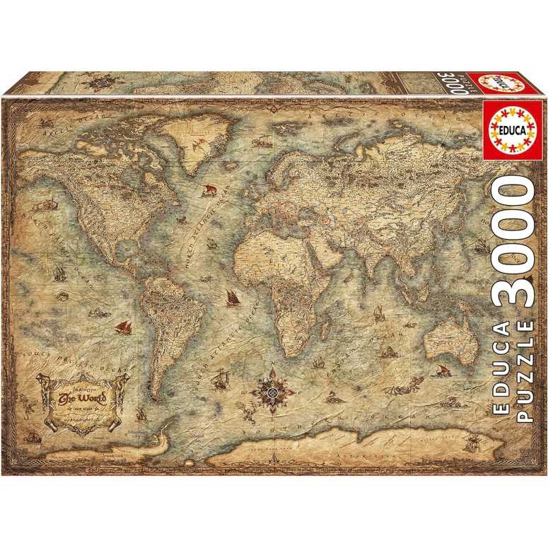 PUZZLE 3000 pcs Mapa Mundo - EDUCA