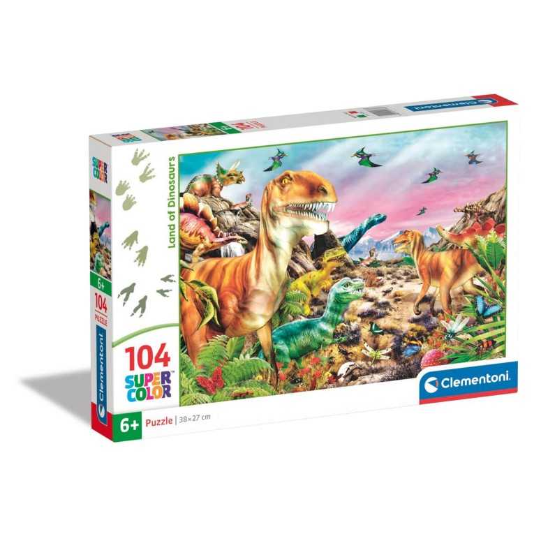 PUZZLE Super 104 pcs DC Land of Dinosaurs - CLEMENTONI