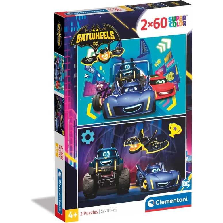 PUZZLE Super 2x60 pcs Batwheels - CLEMENTONI