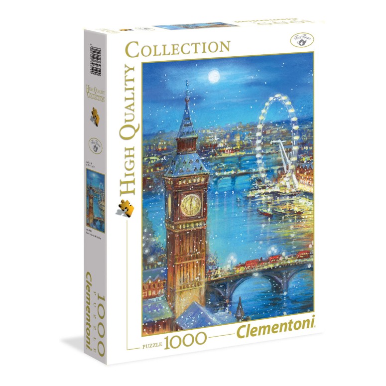 PUZZLE 1000 HQ Snow Flakes on Big Ben - CLEMENTONI