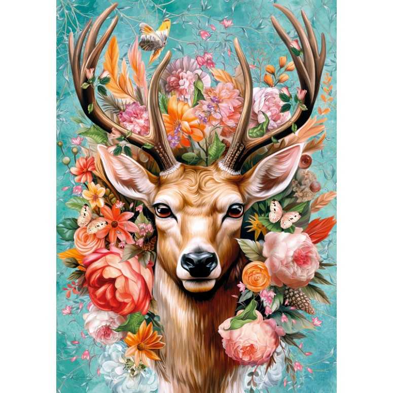 PUZZLE 1000 pcs - Flower Deer - CHERRY PAZZI