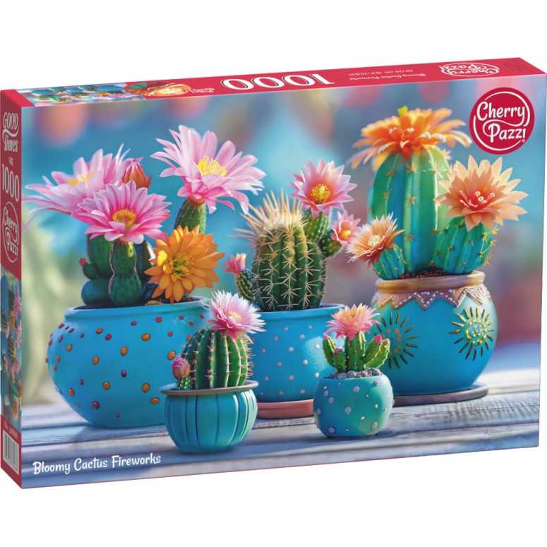 PUZZLE 1000 pcs - Bloomy Cactus Fireworks - CHERRY PAZZI
