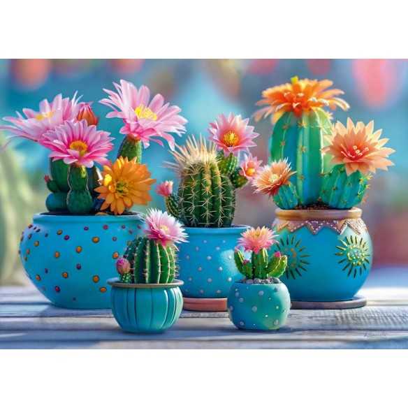 PUZZLE 1000 pcs - Bloomy Cactus Fireworks - CHERRY PAZZI