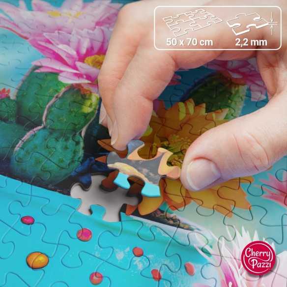 PUZZLE 1000 pcs - Bloomy Cactus Fireworks - CHERRY PAZZI