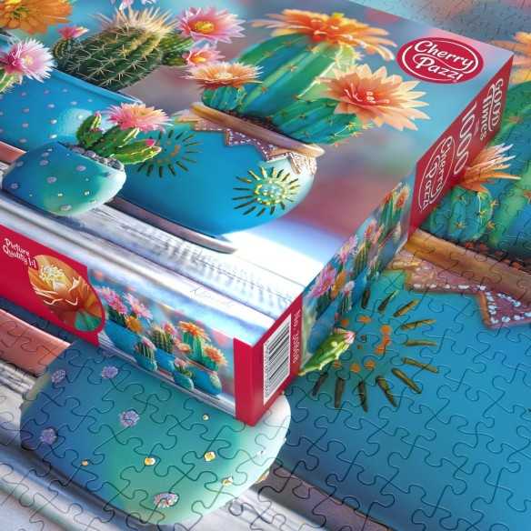 PUZZLE 1000 pcs - Bloomy Cactus Fireworks - CHERRY PAZZI