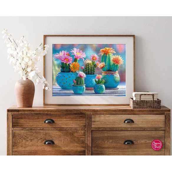 PUZZLE 1000 pcs - Bloomy Cactus Fireworks - CHERRY PAZZI