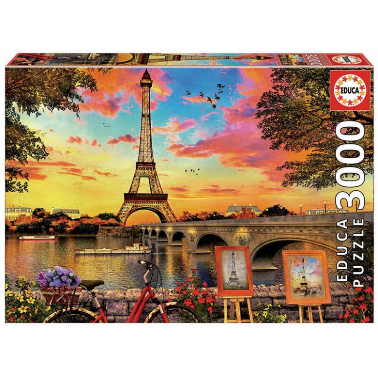 PUZZLE 3000 pcs Pôr-do-Sol em Paris - EDUCA