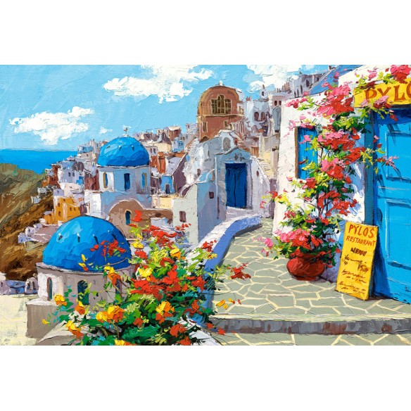 PUZZLE 2000 pcs - Primavera em Santorini - CASTORLAND-0