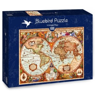 PUZZLE 1000 pcs - Vintage Map - BLUEBIRD